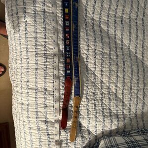 Nautical themed Flag/sailfish Pattern Belts pair